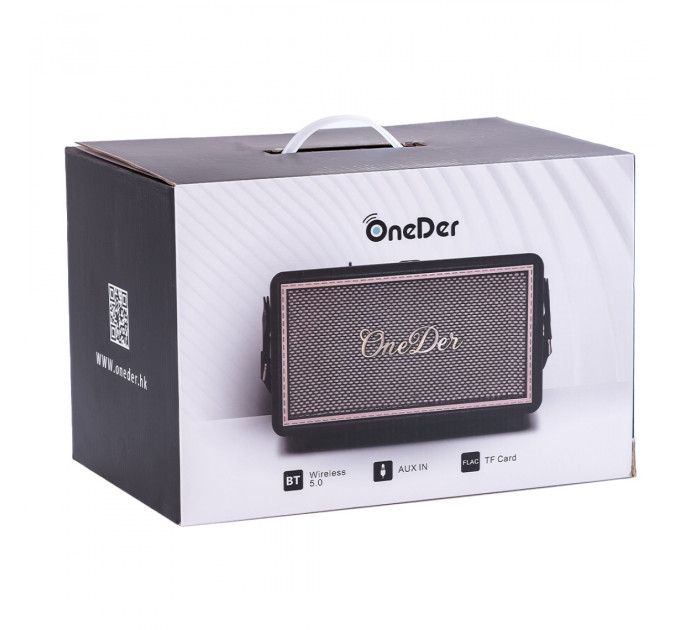 Колонка портативна Bluetooth OneDer D6 потужна з блютуз TF/USB/AUX 40 Вт Чорний
