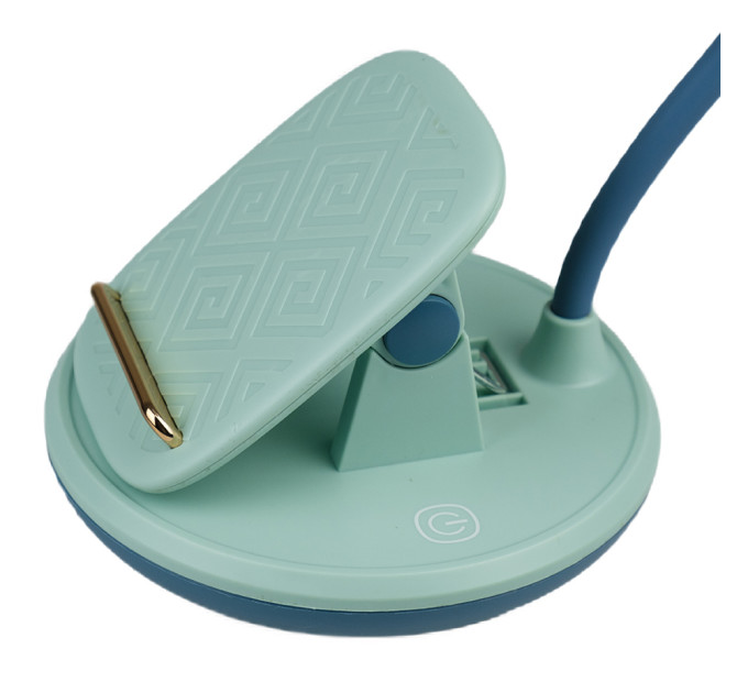 Лампа настільна з підставкою для телефона з акумулятором і USB-лампа гнучка сенсорна 2 Вт GL-565 М'ятний