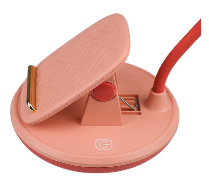 Лампа настільна з підставкою для телефона з акумулятором і USB-лампа гнучка сенсорна 2 Вт GL-565 Рожевий