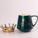 Чашка керамічна 400 мл Queen of Everything з кришкою та ложкою Зелений