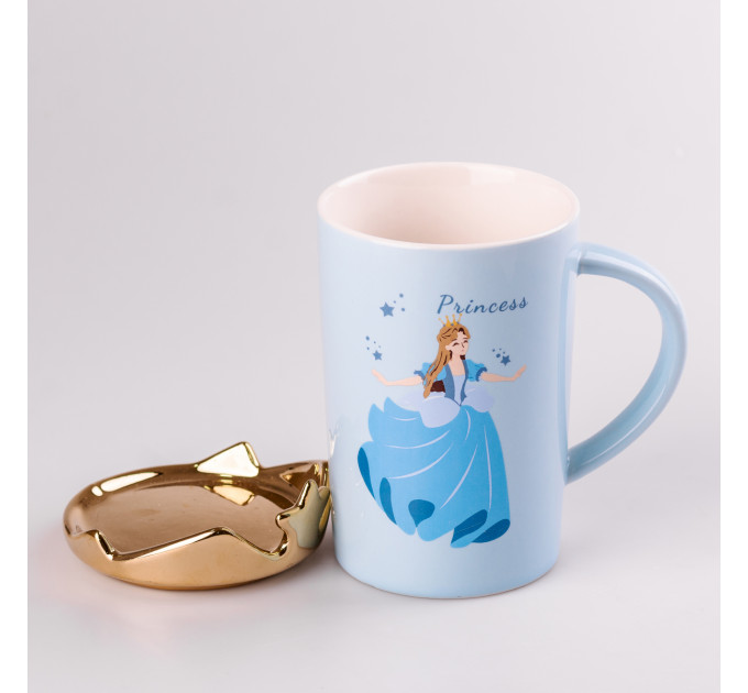 Чашка керамічна 400 мл Princess з кришкою Блакитний