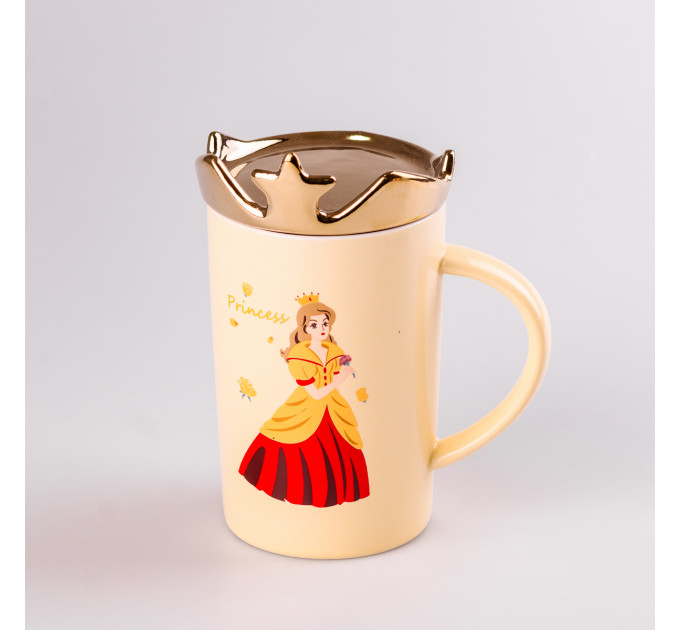 Чашка керамічна 400 мл Princess з кришкою Жовтий