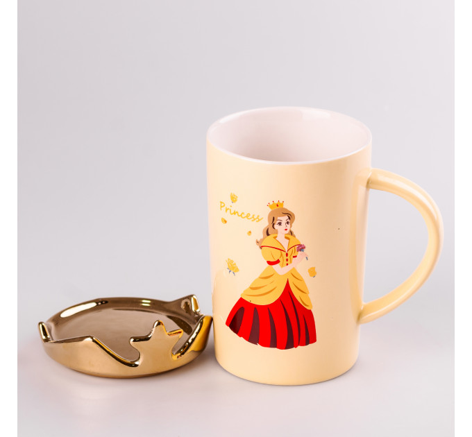 Чашка керамічна 400 мл Princess з кришкою Жовтий