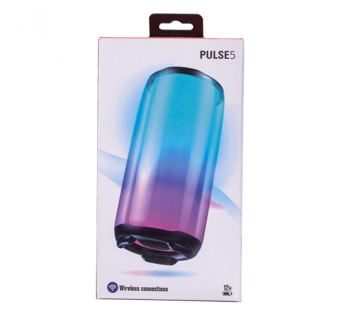 Колонка Bluetooth портативна акумуляторна бездротова Pulse 5 з підсвічуванням та USB 8 Вт Білий