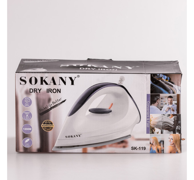 Праска ручна з антипригарним покриттям 1200 Вт з керамічною підошвою SOKANY SK-119