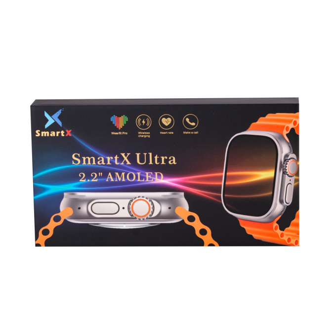 Смарт годинник водонепроникний SmartX8 Ultra для чоловіків і жінок / дзвінки (Android, iOS) Чорний