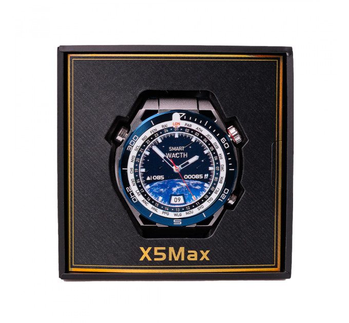 Смарт годинник SmartX X5Max чоловічий / дзвінки (Android, iOS) +2 ремінці Сірий