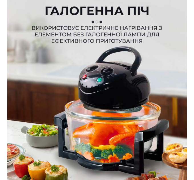 Аерофритюрниця електрична аерогриль 13 л 1400 Вт галогенна піч температура до 250 С SOKANY SK-560