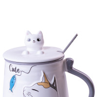 Чашка керамічна 400 мл Cute з кришкою і ложкою Чашка керамічна 400 мл Cute з кришкою і ложкою
