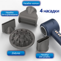Фен професійний для волосся нового покоління 4 насадки 3 режими роботи функція іонізації 1500 Вт Х-13 Фен професійний для волосся нового покоління 4 насадки 3 режими роботи функція іонізації 1500 Вт Х-13