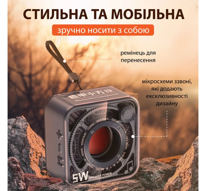 Колонка блютуз портативна міні динамік 5 Вт з Bluetooth акумуляторна / TF-карта Синій
