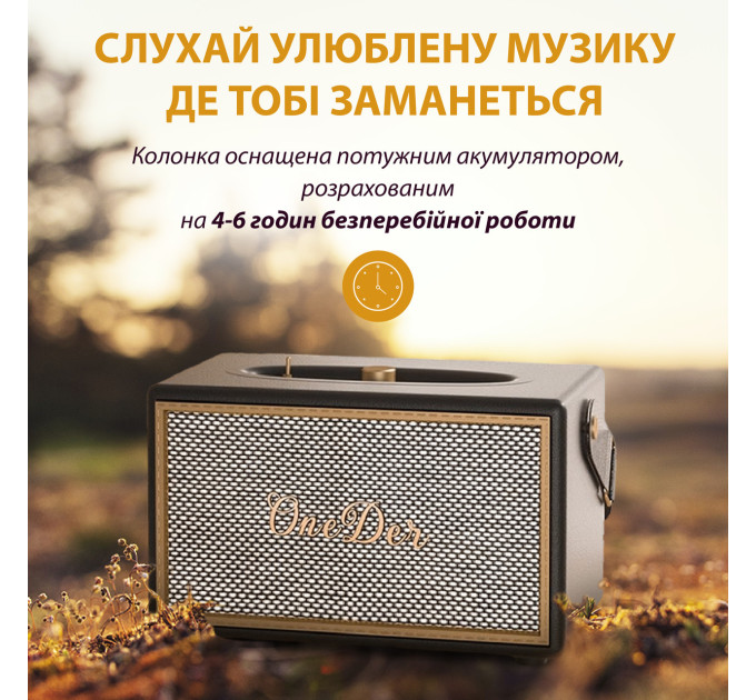 Колонка портативна Bluetooth OneDer D6 потужна з блютуз TF/USB/AUX 40 Вт