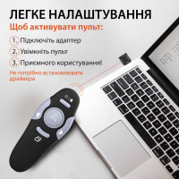 Пульт для презентацій зі USB лазерна указка на 100 м клікер презентер на 10м R2