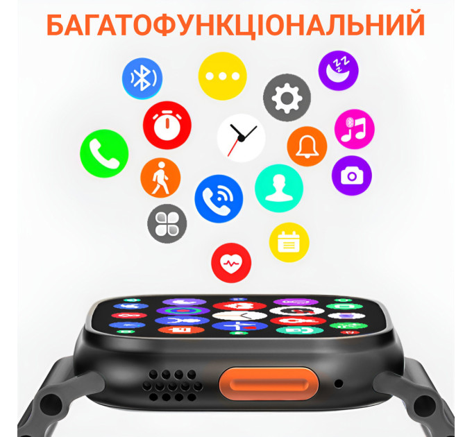 Смарт годинник водонепроникний SmartX8 Ultra для чоловіків і жінок / дзвінки (Android, iOS) Чорний